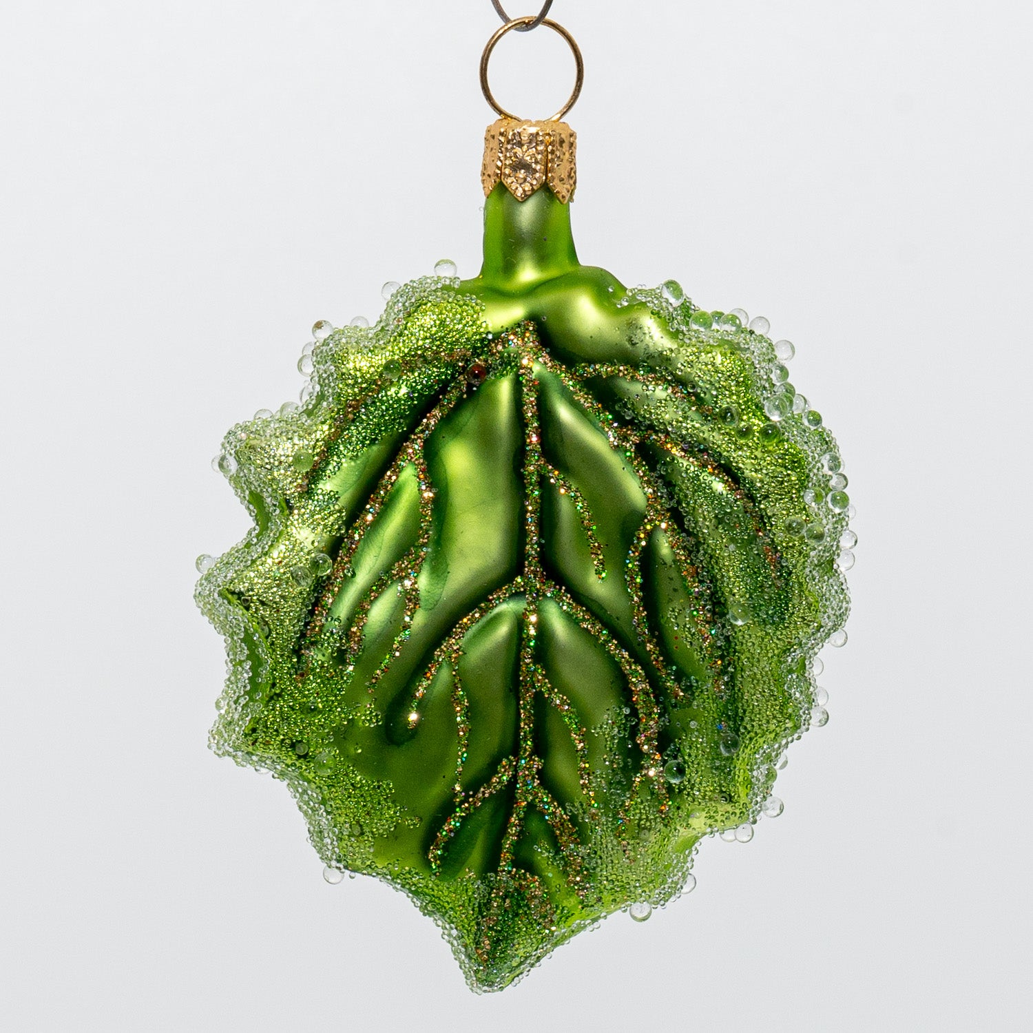 Poppelblad, grønt m. glimmer