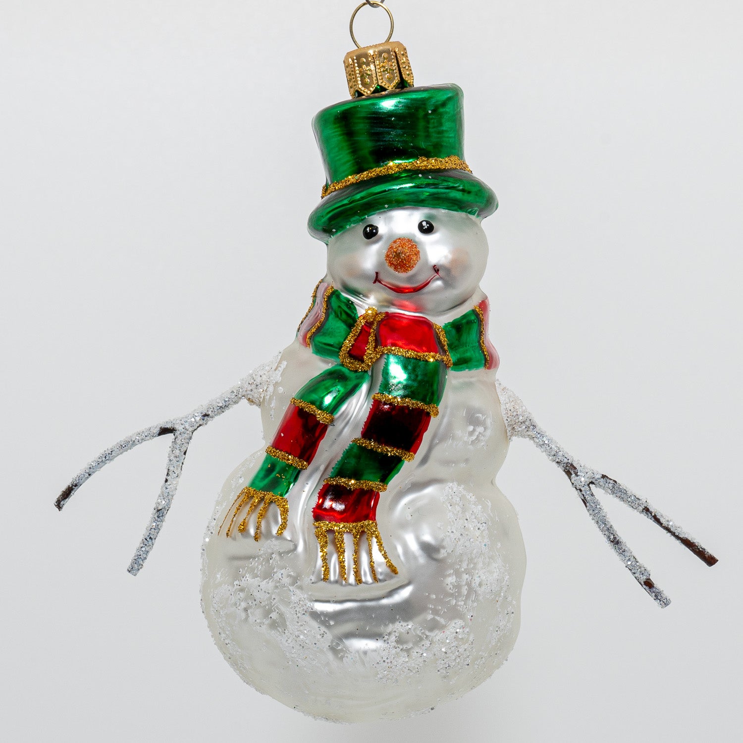 Snemand m. grenarme og grøn hat