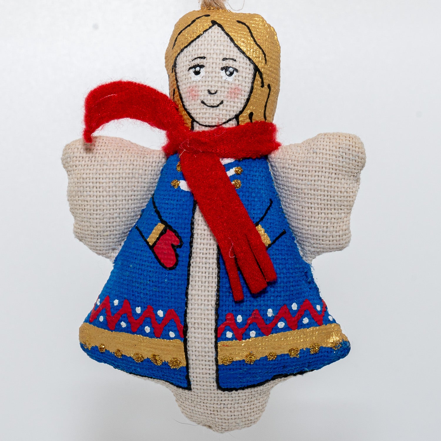 Engel m. rødt halstørklæde