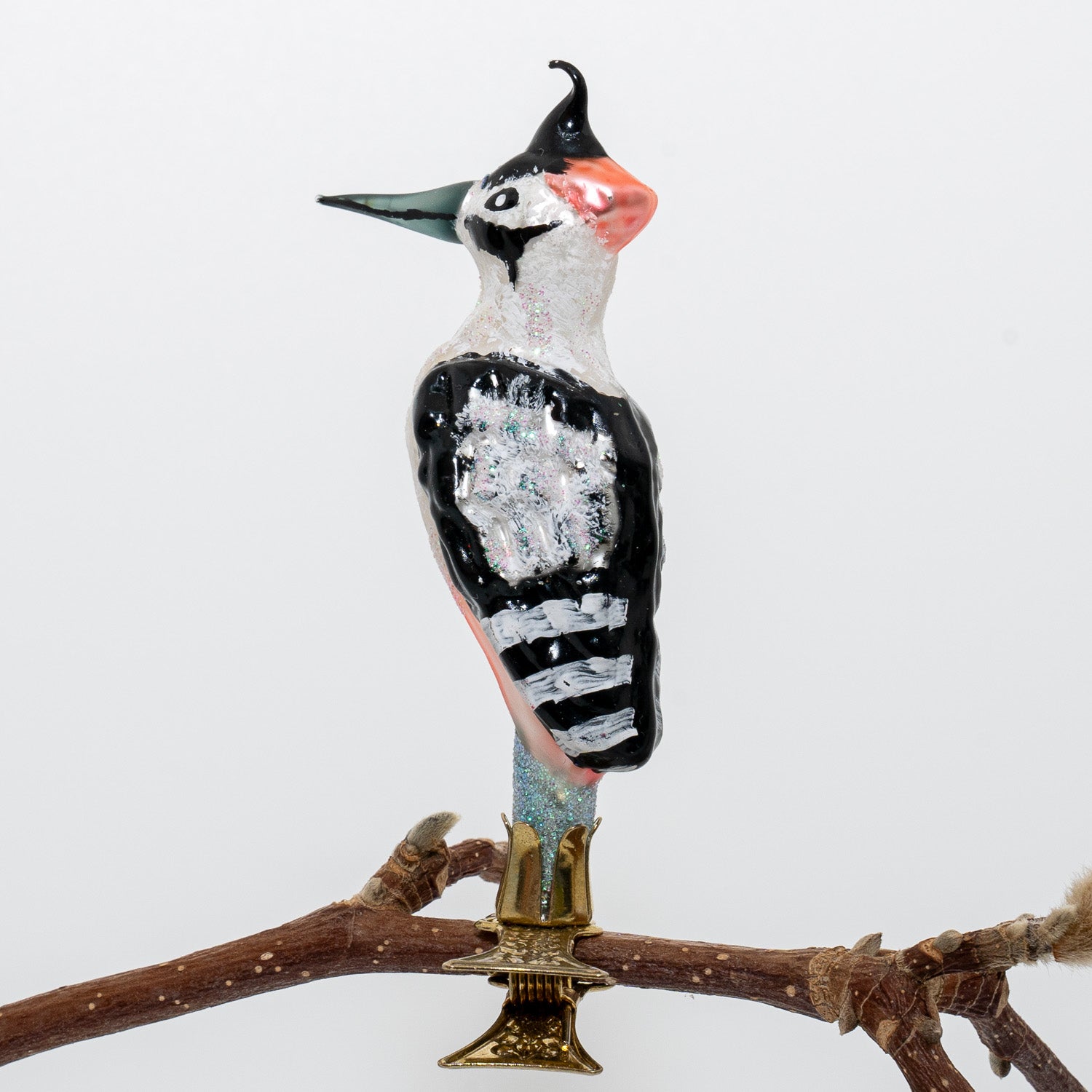 Spætte på klips, sort/hvid