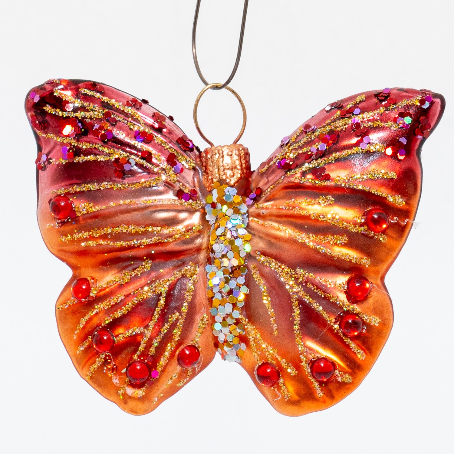 Sommerfugl, orange/rød