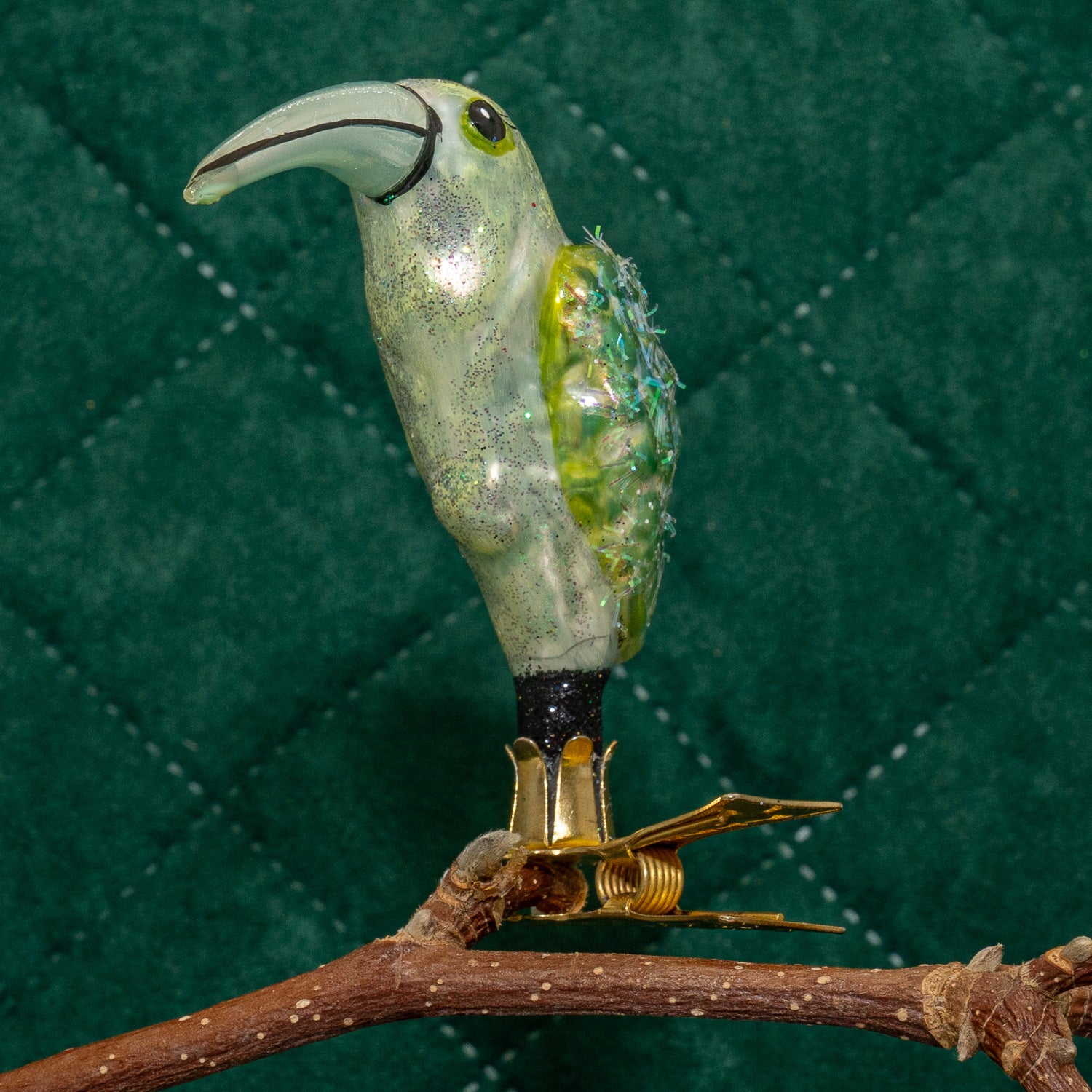 Langnæb fugl grøn, på klips